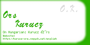 ors kurucz business card